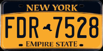 NY license plate FDR7528