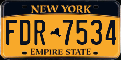 NY license plate FDR7534