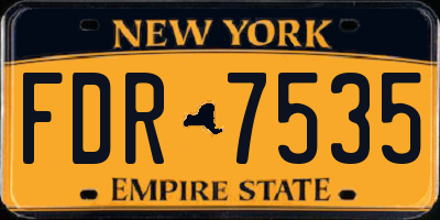 NY license plate FDR7535