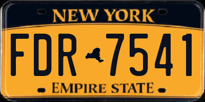 NY license plate FDR7541