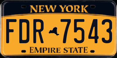 NY license plate FDR7543