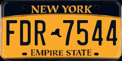 NY license plate FDR7544
