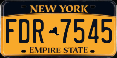 NY license plate FDR7545