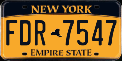 NY license plate FDR7547