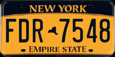 NY license plate FDR7548