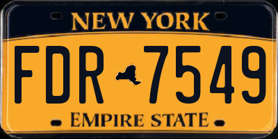 NY license plate FDR7549