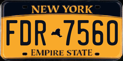 NY license plate FDR7560
