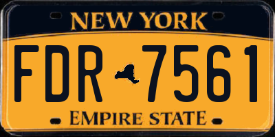 NY license plate FDR7561