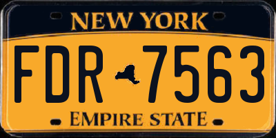 NY license plate FDR7563