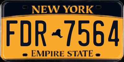 NY license plate FDR7564
