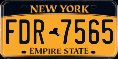 NY license plate FDR7565