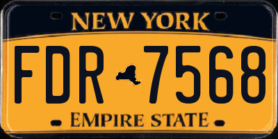 NY license plate FDR7568