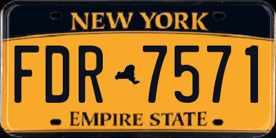 NY license plate FDR7571
