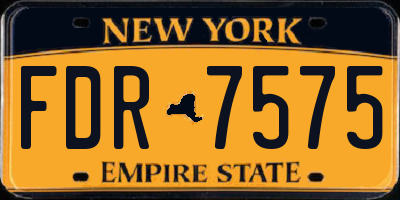 NY license plate FDR7575