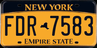 NY license plate FDR7583