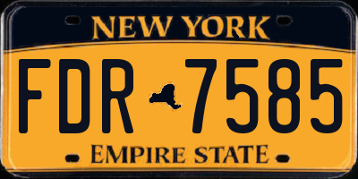 NY license plate FDR7585