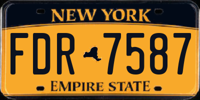 NY license plate FDR7587