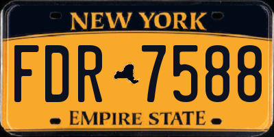 NY license plate FDR7588