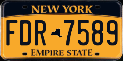 NY license plate FDR7589