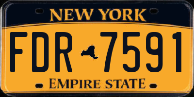 NY license plate FDR7591