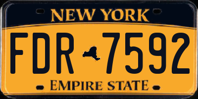 NY license plate FDR7592