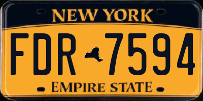 NY license plate FDR7594