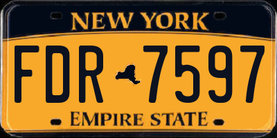 NY license plate FDR7597