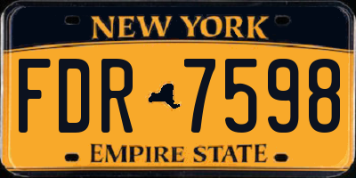 NY license plate FDR7598
