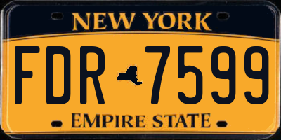 NY license plate FDR7599