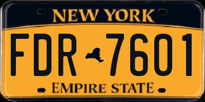 NY license plate FDR7601
