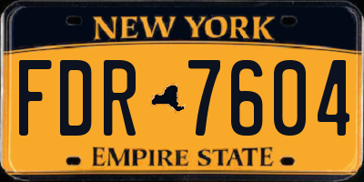 NY license plate FDR7604