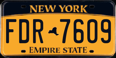 NY license plate FDR7609