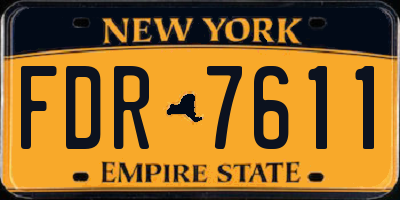 NY license plate FDR7611