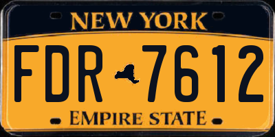 NY license plate FDR7612