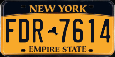 NY license plate FDR7614