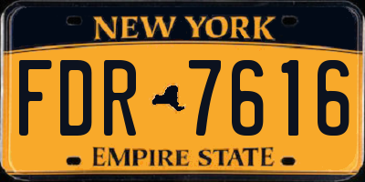 NY license plate FDR7616