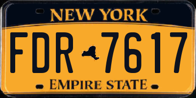 NY license plate FDR7617