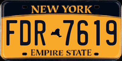 NY license plate FDR7619