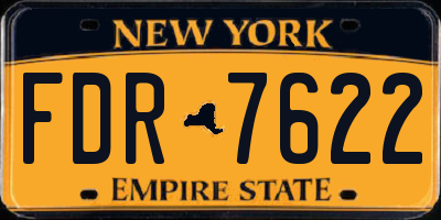 NY license plate FDR7622