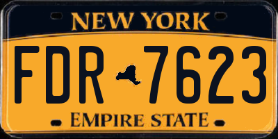 NY license plate FDR7623