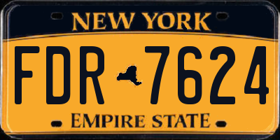 NY license plate FDR7624