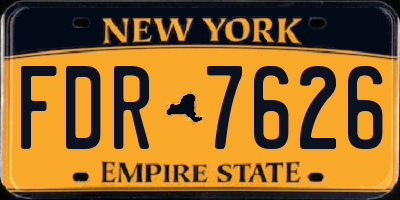 NY license plate FDR7626