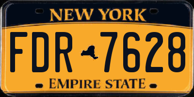 NY license plate FDR7628