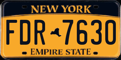 NY license plate FDR7630
