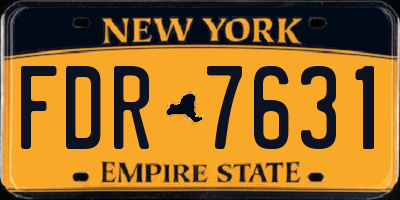 NY license plate FDR7631