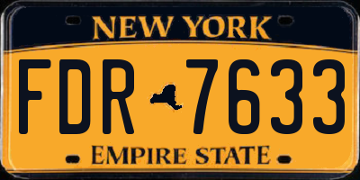 NY license plate FDR7633