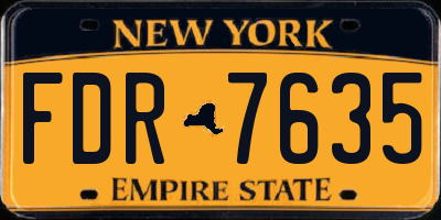 NY license plate FDR7635