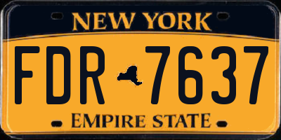 NY license plate FDR7637