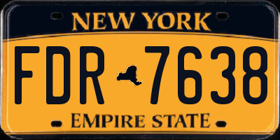 NY license plate FDR7638