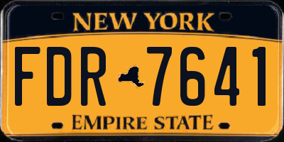NY license plate FDR7641